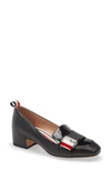 Thom Browne Tricolour Enamel Strap Loafers In Black