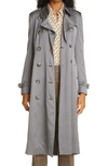 BURBERRY BOSCASTLE SILK DOUBLE BREASTED TRENCH COAT,8029909