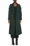 KENZO CONTRAST TRIM TRENCH COAT,FA62MA0369CU