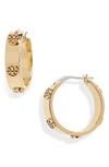 TORY BURCH MILLER HUGGIE HOOP EARRINGS,65094