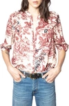 ZADIG & VOLTAIRE TYGG JUOY SATIN BUTTON-UP SHIRT,WJCD3501F