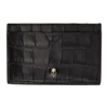 Alexander Mcqueen Skull Croc-embossed Leather Card Holder In Black