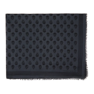 Alexander Mcqueen Houndstooth And Skulls Scarf In 1160 Anthrb