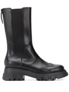 Ash Women's Lennox Wingtip Block Heel Combat Boots In Black