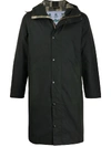 BARBOUR CHECK LINED HOODED COAT