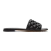 Bottega Veneta Black Intrecciato Padded Flat Sandals In Nero