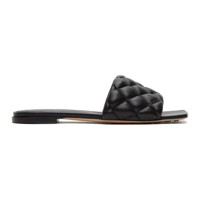 Bottega Veneta Black Intrecciato Padded Flat Sandals