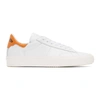 HERON PRESTON WHITE & ORANGE VULCANIZED SNEAKERS