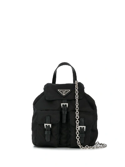 Prada Women's Large Vela Nylon Backpack In Black