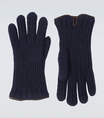 Loro Piana Cashmere Gloves In Blue