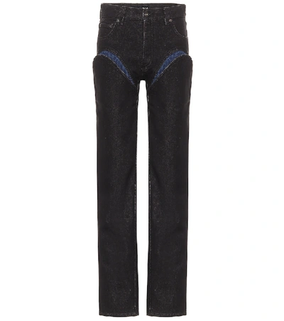 Y/project Black & Navy Cut-out Jeans In Black/navy