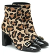 TOD'S LEOPARD-PRINT CALF HAIR ANKLE BOOTS,P00494791
