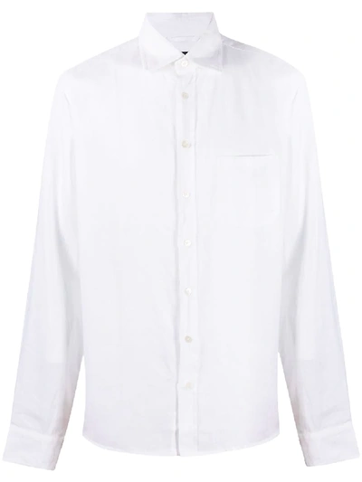 Sease Long Sleeved Patch-pocket Shirt In White