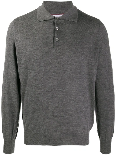 Brunello Cucinelli Classic Polo Shirt In Grey