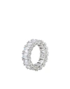 Swarovski Silver-tone Baguette-crystal Wide Ring In Silver