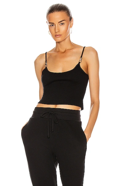 The Range Harness Cropped Ribbed Cotton-blend Camisole In Black