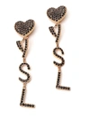 SAINT LAURENT SAINT LAURENT MONOGRAM HEART CRYSTAL EARRINGS