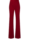 Saint Laurent High-waisted Straight-leg Trousers In Red
