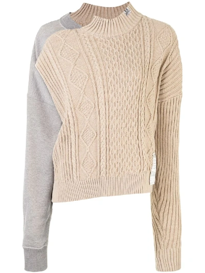 Miharayasuhiro Asymmetric Layered Effect Jumper In Neutrals
