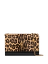 SAINT LAURENT KATE LEOPARD-PRINT SHOULDER BAG