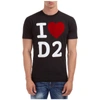 Dsquared2 Crew Neck T-shirt With I Love D2 Print In Nero