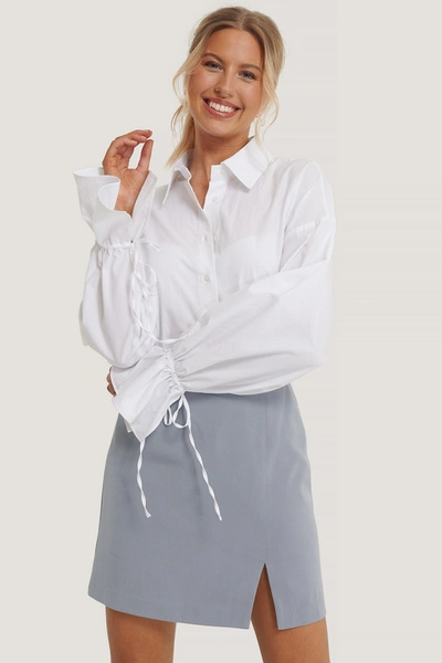 Na-kd Slit Mini Skirt - Grey In Light Grey