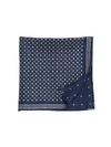Brunello Cucinelli Diamond & Square Embroidery Silk Pocket Square In Blue Brown
