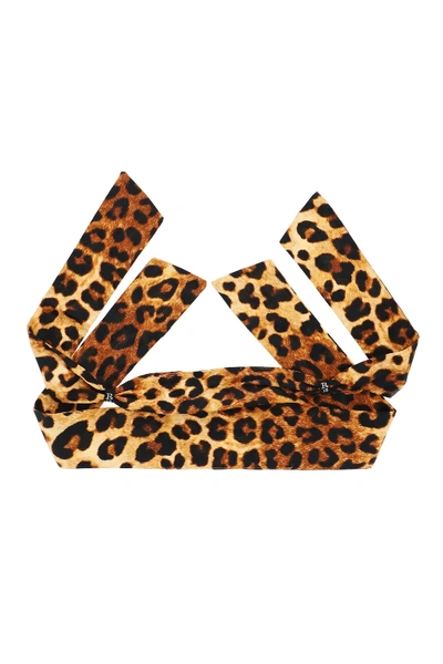 R13 Mascherina Stampa Leopardo Facescarf In Brown,beige,black