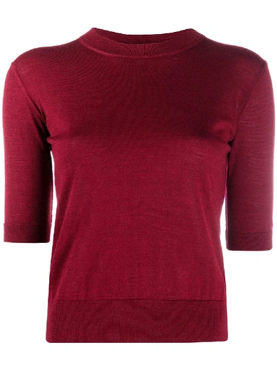Marni Side Stripe Knitted Top In Red