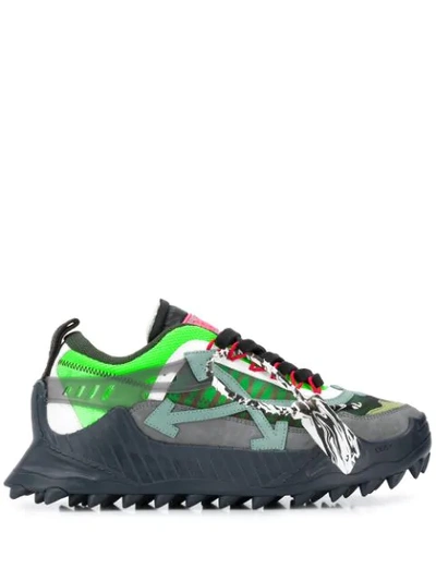 Off-white Green Odsy 1000 Trainers In Anthracite/green