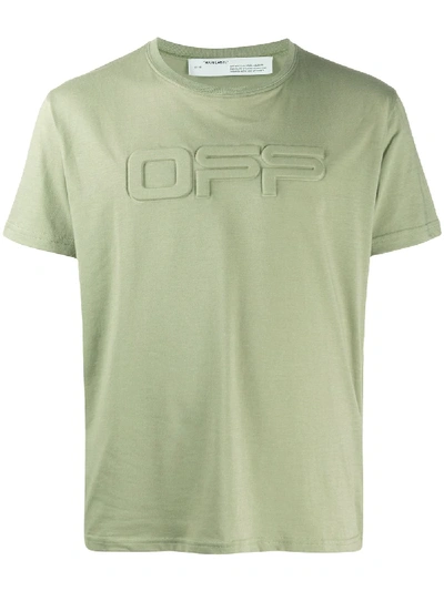 Off-white Logo-debossed T-shirt In Green