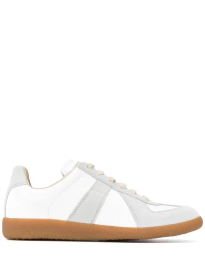 Maison Margiela Bicolor Leather Replica Sneakers In White