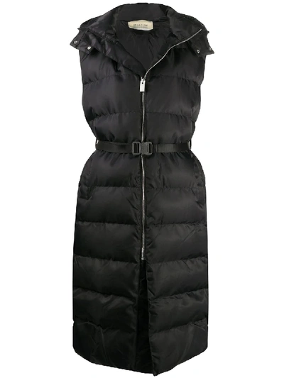 Alyx Buckle-waist Longline Quilted Gilet In Black