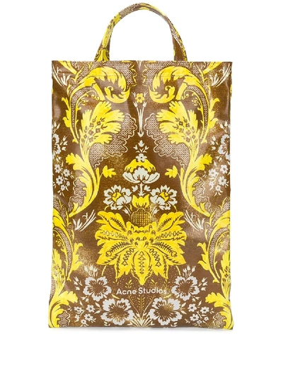 Acne Studios Floral-print Tote Bag In Brown