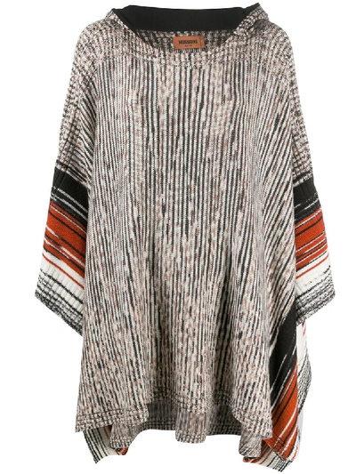 Missoni Space-dyed Wool Hooded Poncho In Neutrals