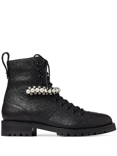 Jimmy Choo Embellished Ankle Boots In Black