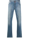 KITON WASHED BOOTCUT JEANS