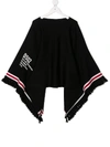 DSQUARED2 PONCHO CARDIGAN WITH LOGO PRINT