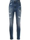DOLCE & GABBANA AUDREY RIPPED HIGH-WAISTED JEANS
