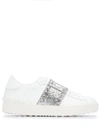 Valentino Rockstud Untitled Leather Sneakers In White