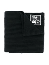 DOLCE & GABBANA RIB KNIT SCARF WITH LOGO PATCH