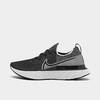 Nike Women's React Infinity Run Flyknit Running Sneakers From Finish Line In Black/white/white