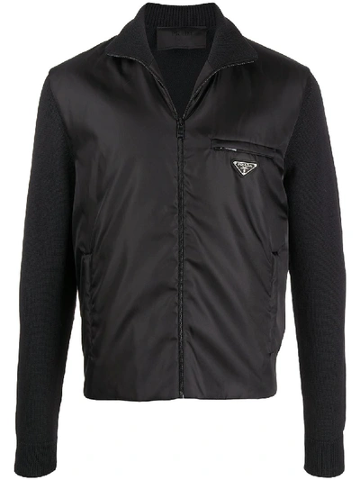 Prada Jacke Mit Stehkragen In Schwarz