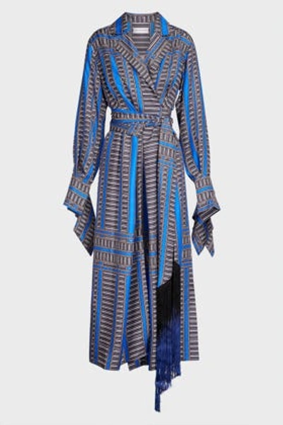Amanda Wakeley Printed Belted Silk Maxi Dress