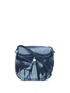 STEFAN COOKE DISTRESSED-PRINT DENIM CROSSBODY BAG