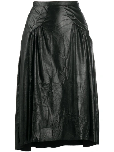 N°21 Eco Pelle Pleated Skirt In Black