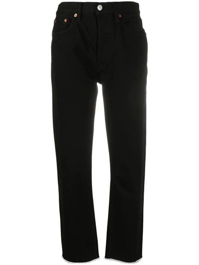 Re/done 70s High-rise Straight-leg Jeans In Black