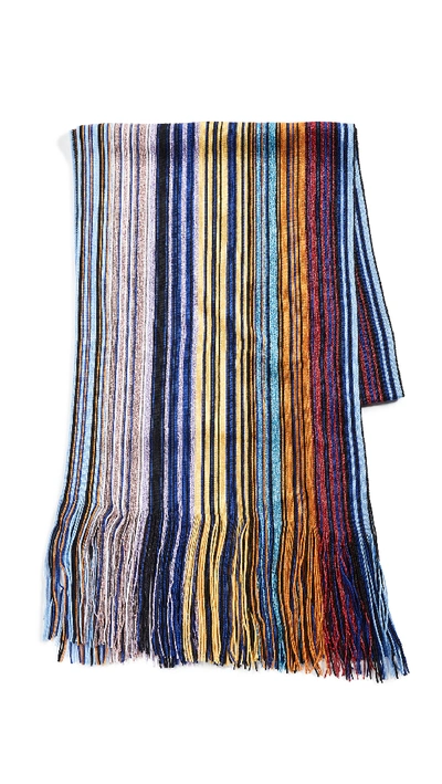 Missoni Striped Wool Blend Lurex Scarf In Multicolor