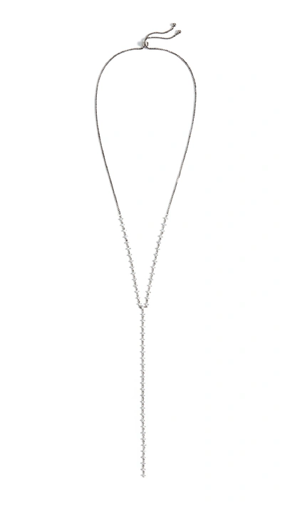 Theia Jewelry Harper Y Necklace In Gunmetal