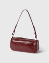BY FAR EVE BORDEAUX CREASED LEATHER BAG